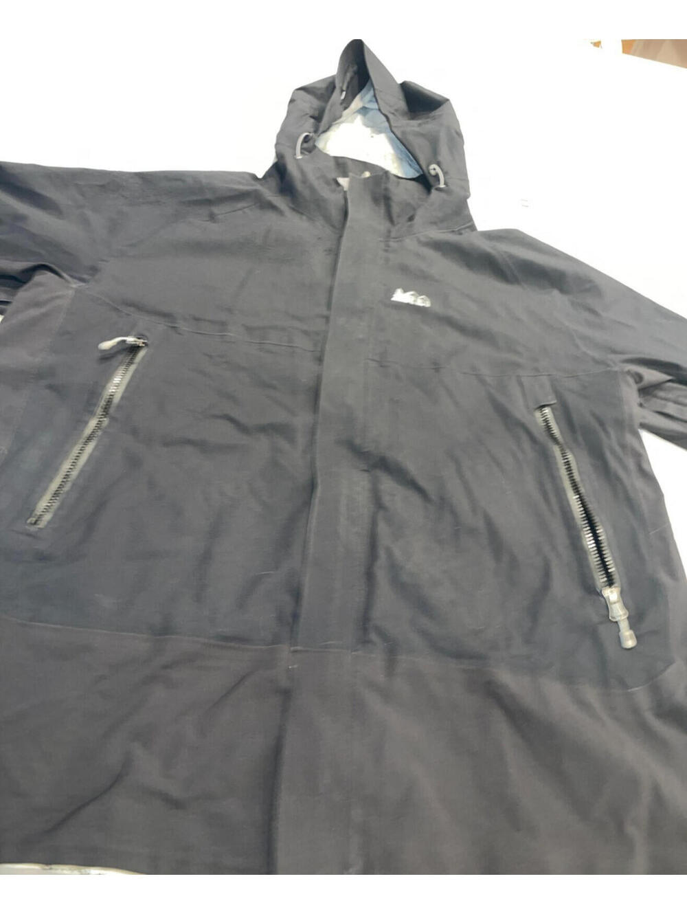 REI ELEMENTS E1  SOFT SHELL HOODED RAIN OUTDOOR HIKING BLACK JACKET XX-LARGE